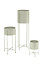 simpa 3PC Cream Contemporary Flower Plant Pot Holders & Hairpin Stands