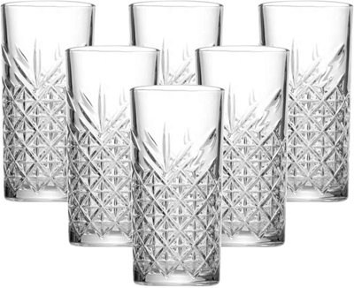 simpa 410ml Stately Highball Drinking Glasses, Set of 6