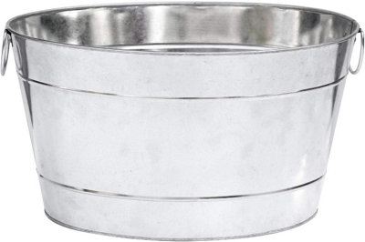 simpa 44L Galvanised Oval Metal Party Beverage Ice Bucket.