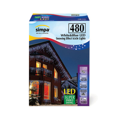 simpa 480 LED Blue & White Multi-Action Icicle Lights Price Comparisons | Compare The Build