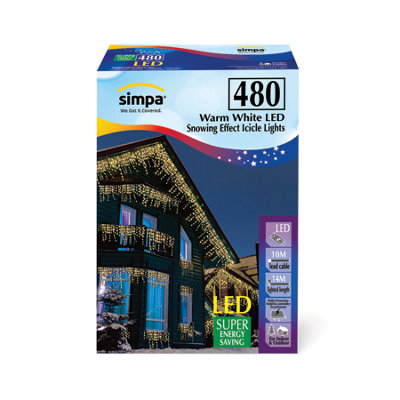 simpa 480 LED Warm White Multi-Action Icicle Lights Price Comparisons | Compare The Build