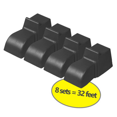 simpa 4PC Black Plastic Plant Pot Risers Lions Feet - 8 Sets, 32 Feet