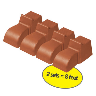 simpa 4PC Brown Plastic Plant Pot Risers Lions Feet - 2 Sets, 8 Feet