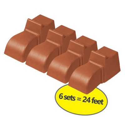 simpa 4PC Brown Plastic Plant Pot Risers Lions Feet - 6 Sets, 24 Feet