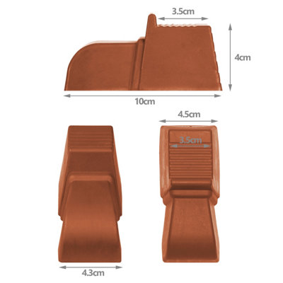 simpa 4PC Brown Plastic Plant Pot Risers Lions Feet - 6 Sets, 24 Feet