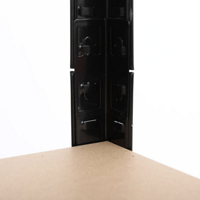 simpa 5 Tier Metal Black Shelving Racking Unit - 875 KG Max Load - 3