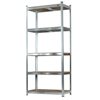 simpa 5 Tier Metal Galvanised Silver Shelving Racking Unit - 875 KG Max ...