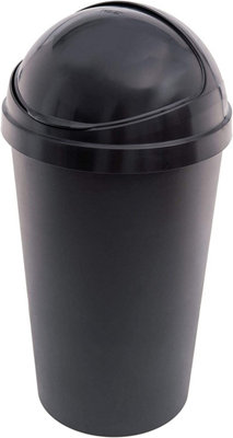 simpa 50L Anthracite Black Kitchen Bullet Bin with Roll Open Lid