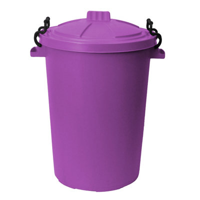 simpa 50L Purple Plastic Locking Lid Bin DIY at B&Q