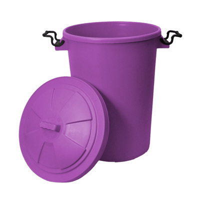 simpa 50L Purple Plastic Locking Lid Bin