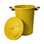 simpa 50L Yellow Plastic Locking Lid Bin
