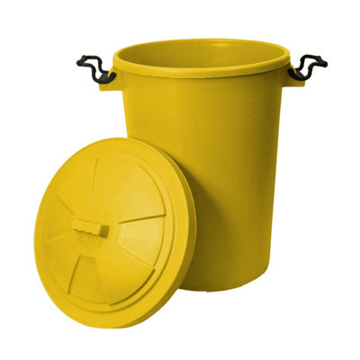 simpa 50L Yellow Plastic Locking Lid Bin