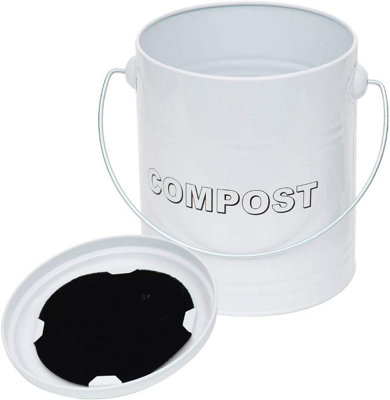 simpa 5L White Compost Food Waste Recycling Bin Caddy