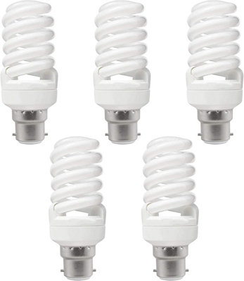 Simpa 5PC Cool White T4 CFL Spiral Energy Saving Light Bulbs 40W 65lm B22