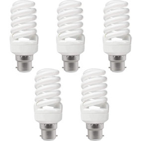 Simpa 5PC Cool White T4 CFL Spiral Energy Saving Light Bulbs 40W 65lm B22