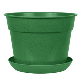 simpa 5PC Green Compostable Plant Pot & Saucer Set 19cm (Dia)