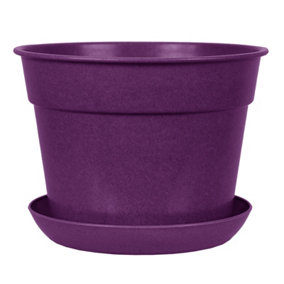 simpa 5PC Purple Compostable Plant Pot & Saucer Set 19cm (Dia)