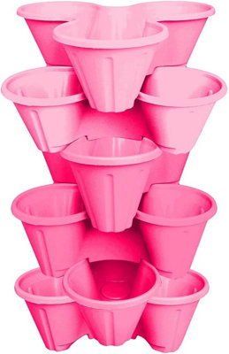 simpa 6 Tier Pink Strawberry Planter Trio Pot