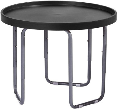 simpa 60cm Black Round Utility Mixing Play Tray Table with Height Adjustable Stand.