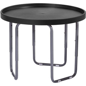 simpa 60cm Black Round Utility Mixing Play Tray Table with Height Adjustable Stand.