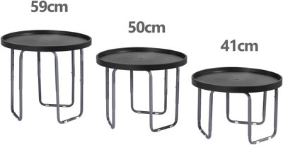 simpa 60cm Black Round Utility Mixing Play Tray Table with Height Adjustable Stand.