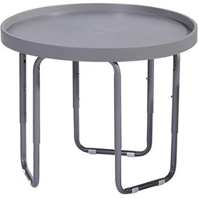 simpa 60cm Grey Round Utility Mixing Play Tray Table with Height Adjustable Stand.