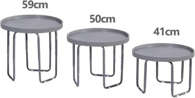 simpa 60cm Grey Round Utility Mixing Play Tray Table with Height Adjustable Stand.