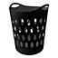 simpa 60L Black Lightweight Flexible Plastic Laundry Basket