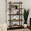 simpa 68" Driftwood Industrial Collection Metal Bookcase