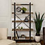 simpa 68" Driftwood Industrial Collection Metal Bookcase
