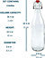 simpa 6PC Clear 1L Round Bottles & Assorted Colour Swing Top Lids