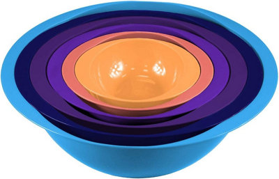 simpa 6PC Nesting Plastic Mixing Bowls Set - Style 2