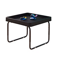 simpa 70cm Black Square Utility Mixing Play Tray Table with Height Adjustable Stand.