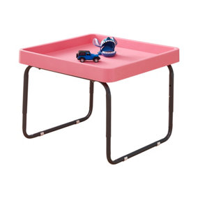 simpa 70cm Pink Square Utility Mixing Play Tray Table with Height Adjustable Stand.
