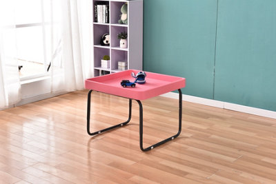 simpa 70cm Pink Square Utility Mixing Play Tray Table with Height Adjustable Stand.