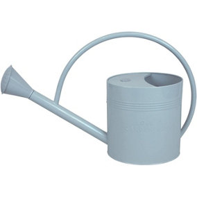 simpa 8 Litre Grey Galvanised Watering Can with Carry Handle & Watering Rose.