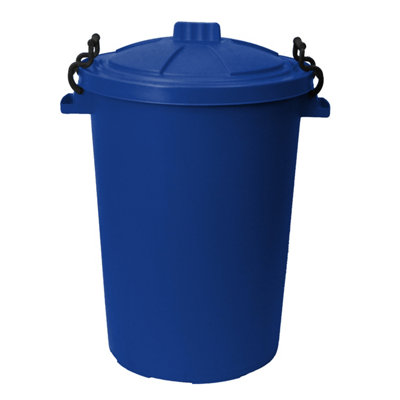 simpa 85L Dark Blue Plastic Locking Lid Bin DIY at B&Q