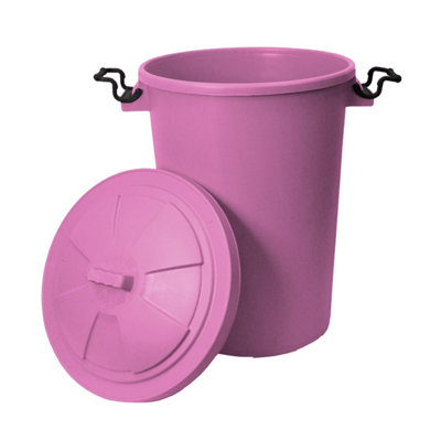 simpa 85L Pink Plastic Locking Lid Bin