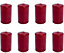 simpa 8PC Burgundy Wax Pillar Candles - 120 x 55mm