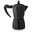 simpa 9 Cup Black Aluminium Espresso Coffee Maker