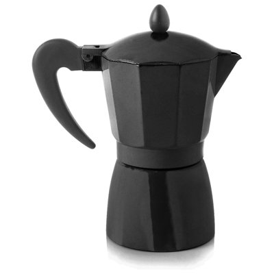 simpa 9 Cup Black Aluminium Espresso Coffee Maker