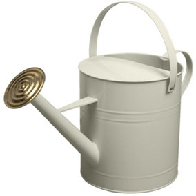 simpa 9 Litre / 2 Gallon Cream Galvanised Watering Can with Brass Rose.