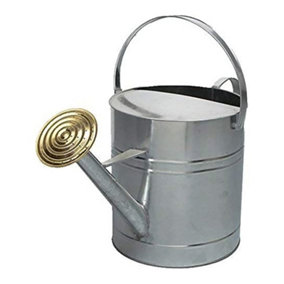 simpa 9 Litre / 2 Gallon Galvanised Watering Can with Brass Rose.