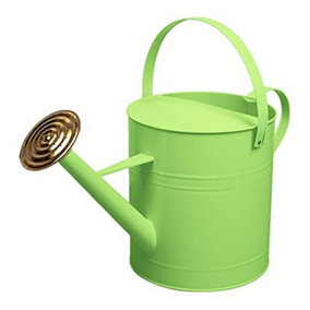 simpa 9 Litre / 2 Gallon Lime Green Galvanised Watering Can with Brass Rose.