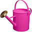 simpa 9 Litre / 2 Gallon Pink Galvanised Watering Can with Brass Rose.
