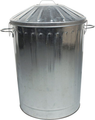 simpa 90L Vintage Metal Bin - Galvanised