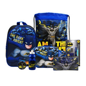 simpa Batman 7PC Back to School Bundle with 3D Insulated Lunch Bag.