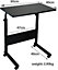 simpa Black Height Adjustable Mobile Desk Overbed Table