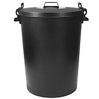 simpa Black Outdoor Bin for Trash and Rubbish 110L