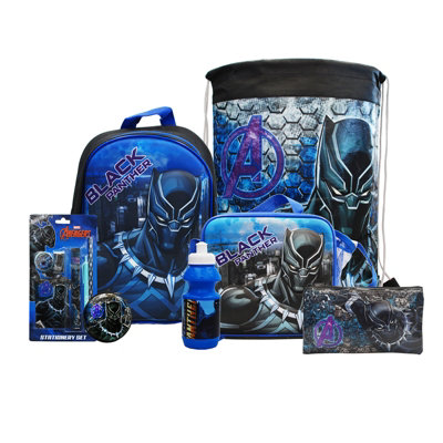 simpa Black Panther 7PC Back to School Bundle with 3D Insulated Lunch Bag